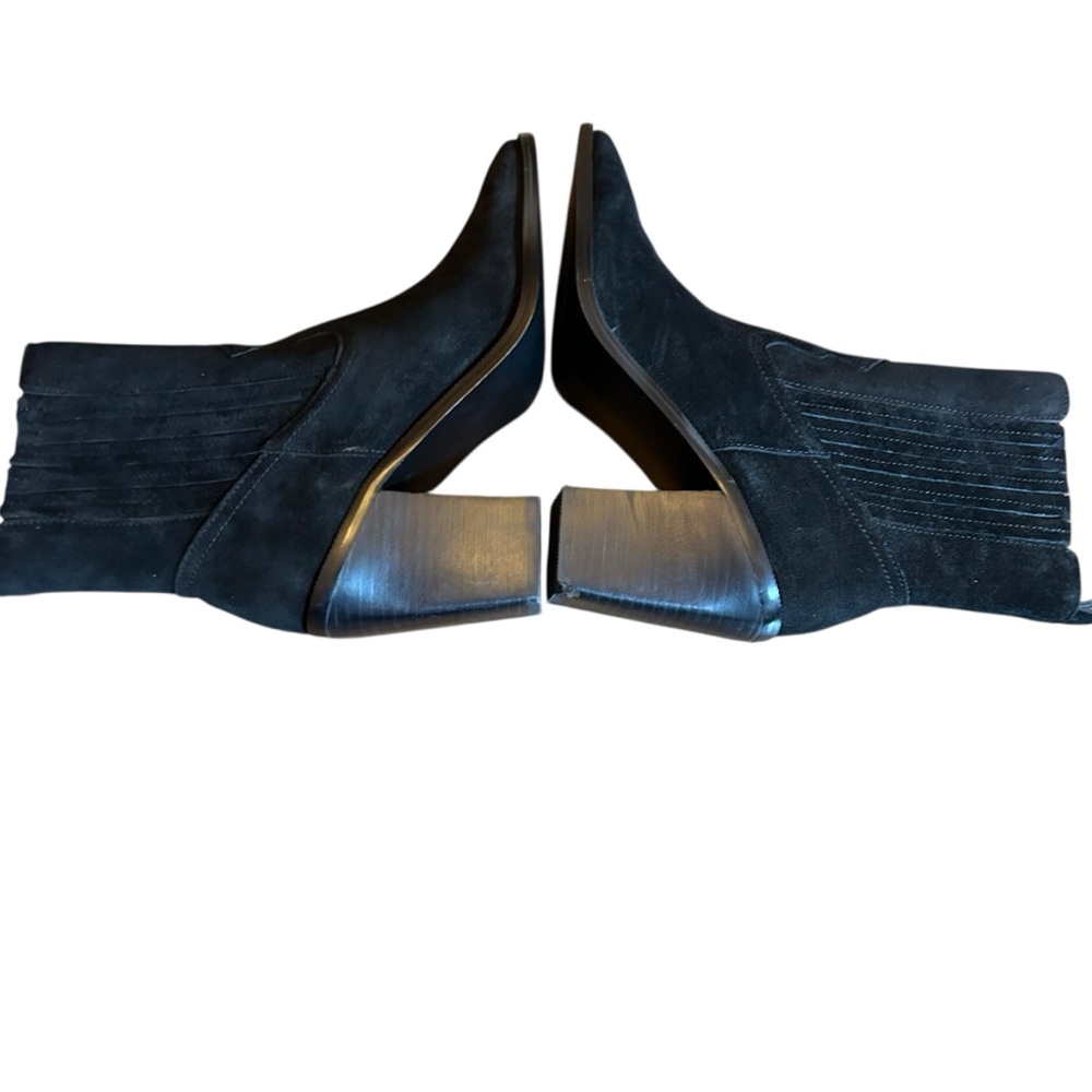 Aqua Marli Black Suede Western Pointed Toe Chelsea Ankle Boot NEW 7.5 - Picture 7 of 9